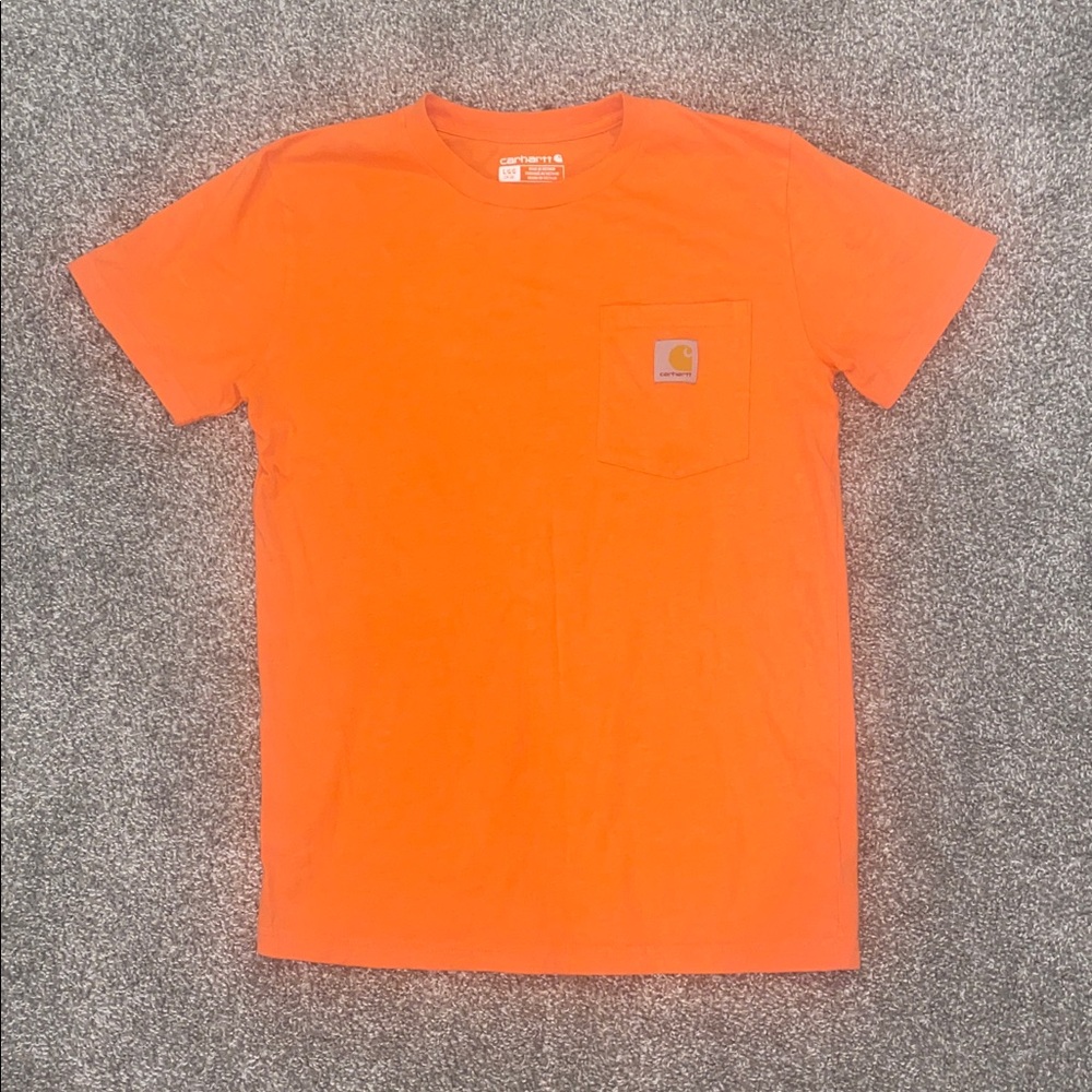 Carhartt Boys Orange Short Sleeve pocket Tee size large